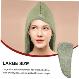 Baluue 2Pcs Bamboo Charcoal Quick Dry Hair Towel Wrap Set for Long Curly Hair Super Absorbent with Button for Women