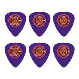 Firefighter Fire Rescue Maltese Cross Novelty Guitar Picks Medium Gauge - Set of 6