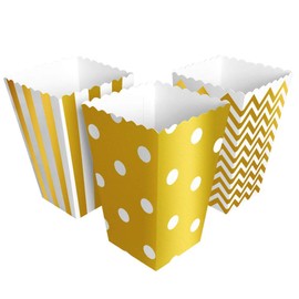 BangShou Pack of 60 Popcorn Bags, Candy Containers, Popcorn Box, Party Bags for Popcorn, Salt Sticks and Candy Bar (Gold)