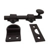 QCAA Solid Brass Dutch Door Bolt, 4", Matte Black, Made