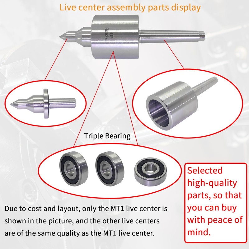 Lzcdelyxiao MT2 Live Center Medium Duty Long Nose 60° Triple