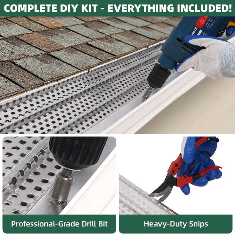 Gutter Guard 5Inch - Leaf Guards for Gutters, Aluminum Gutter