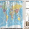 TOMOZ World Map Shower Curtain, Countries and Cities Shower Curtains,