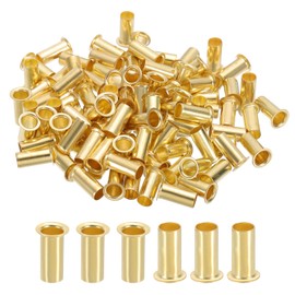 PATIKIL 3/8" Brass Compression Fittings,100Pcs Compression Insert Tube Fitting for Connecting Air, Fuel, Water, Oil and Inert Gases Lines