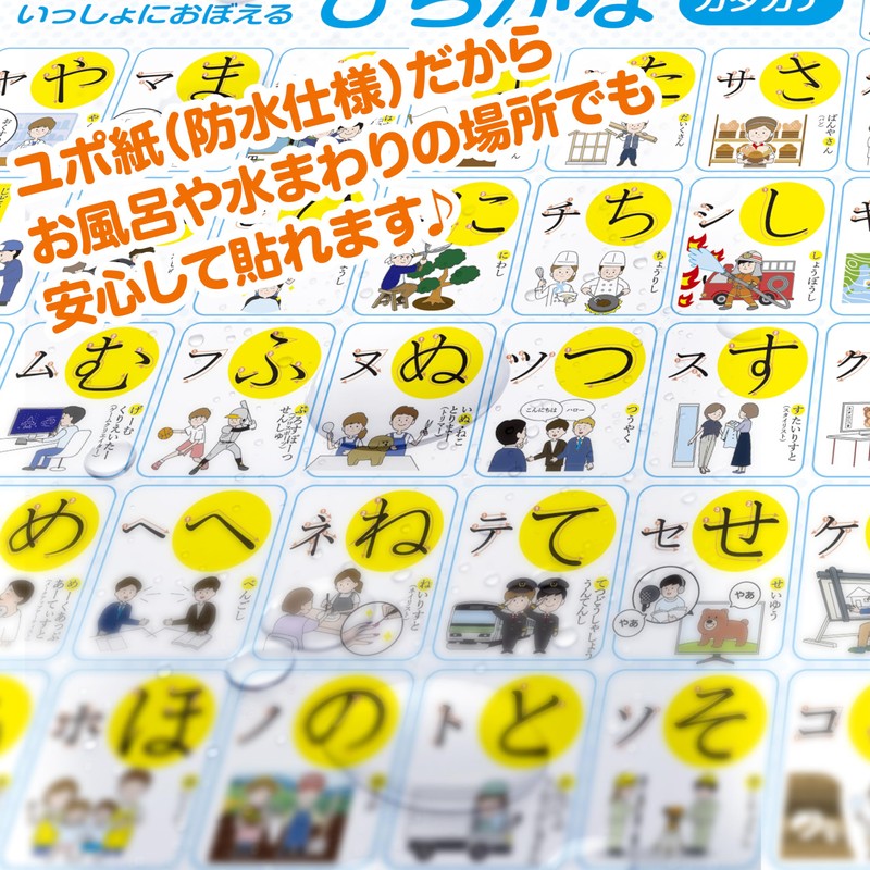 Katakana Hiragana (Katakana) Bath Poster with Easy to Understand Writing