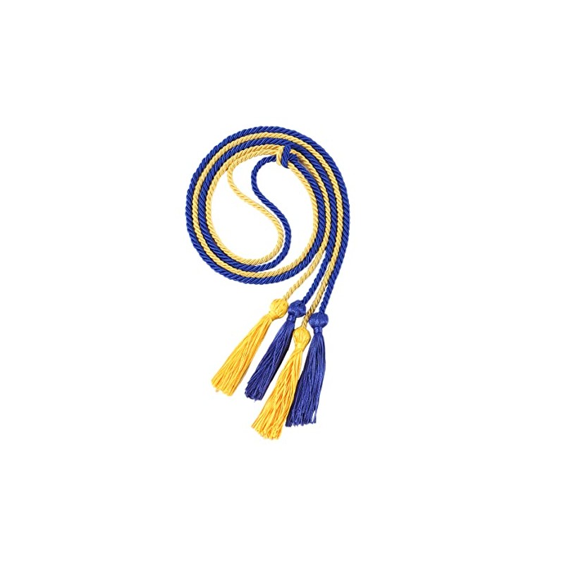 UIALECG Double Graduation Honor Cords - Royal Blue and Gold,68"