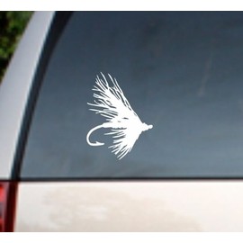 Fly Fishing Decal 6" White Sticker