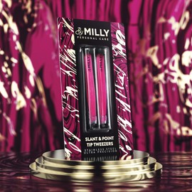 Tweezers Set - Precision Tweezers - Slant and Pointed Tweezers - Tweezers for Eyebrows - Stainless Steel Tweezer Kit - Tweezers for Ingrown Hair Facial Hair Splinter - Pink