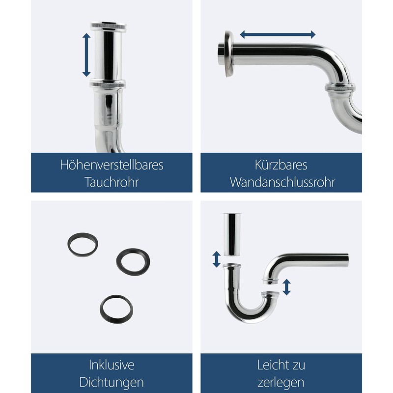 Pipe Odour Trap for Washbasin | Siphon | Odour Trap