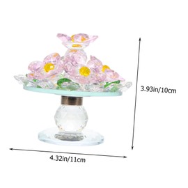 FUNOMOCYA Crystal Flowerpot Ornament Pink Desktop Decor for Living Room Elegant Tabletop Adorn for Home Decoration Unique Idea for Friends Made of Crystal with Stable Base