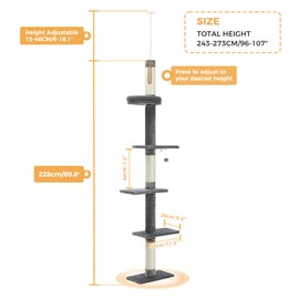 PETEPELA Cat Tree for Indoor Cats, 34.6" Small Cat Tower with Scratching Posts, 2 Condos, Scratching Ramp & Dangling Toys, Cat Play House for Kittens and Small Cats