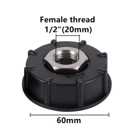 FOGWOWO IBC Adapter S60X6 IBC Tank Accessories 1 Inch Coarse Thread with 1/2 Inch Internal Thread Hose Connection Stainless Steel Valve Outlet Fittings, Pack of 4