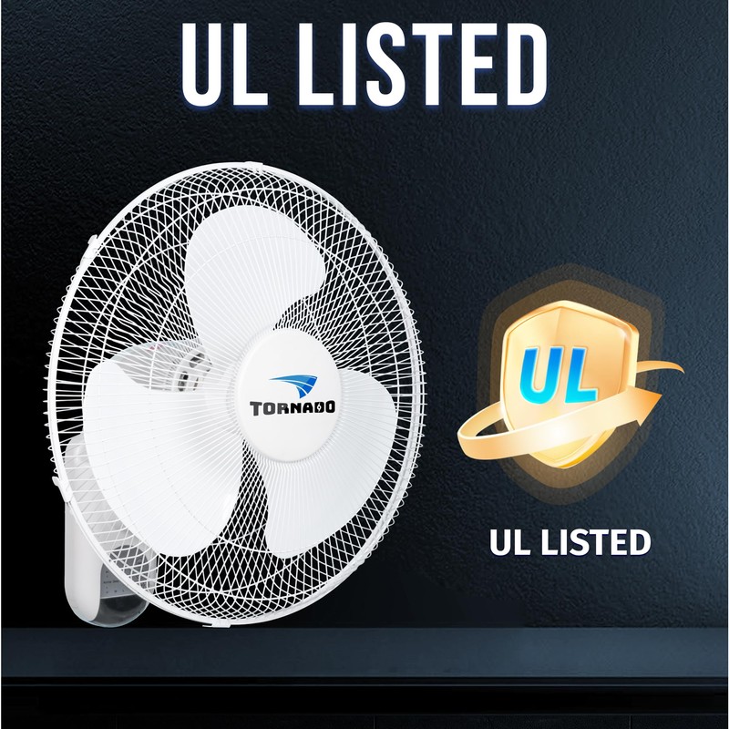 Tornado 2 Pack 16" 3-Speed Oscillating Wall Mount Fan with