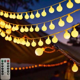 PAWARSO Fairy Lights, 8 Lighting Modes 32ft 100LEDs, Waterproof Fairy Ball Lights for Wedding, Bedroom, Party, Christmas