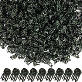 RONYOUNG 200PCS Plant Clips, Orchid Clips Plant Orchid Support Clips Flower and Vine Clips for Supporting Stems Vines Grow Upright Dark Green