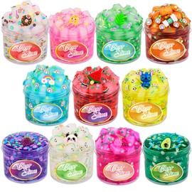11 Pack Jelly Cubes Clear Slime Kit for Kids Party Favors Jelly Cube Crystal Clear Slime 11 Pack Easter Christmas Toys for Girls Boys