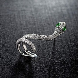 EVBEA Snake Cubic Zirconia CZ Cartilage Stud Left Ear Earring Latest Stylish Novelty Gift for Girls White