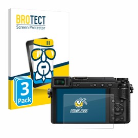 BROTECT Protective Glass for Panasonic Lumix DMC-GX80 (Pack of 3) Protective Film Tempered Glass [Extremely Scratch-Resistant 9H, Anti-Fingerprint, Ultra Transparent]