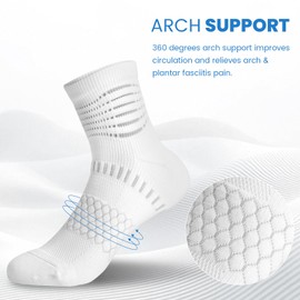 IRAMY Compression Socks for Women Men Coolmax Moisture Wicking Ankle Support Socks Plantar Fasciitis Relief 3 Pairs