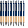 noTrash2003 10 Ergonomic Ballpoint Pens with Metal Tip and Bamboo