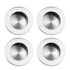 Risbay 4PCS Sliding Door Pull,Silver Flush Finger Pulls,2-inch Dia.Round Flush