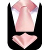 TIE G Solid Satin Color Formal Necktie and Pocket Square