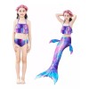 Kanimus 4 Piezas Set Cola De Sirena Y Bikini Niñas,