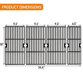 Grill Grates 18 Inch for Charbroil 463244819 463276517 463245917 463276617, Grill Grates Replacement Parts for Char-Broil 463240420 463277918 466245917 463274419 463274719, G470-0003-W1 G470-0002-W1