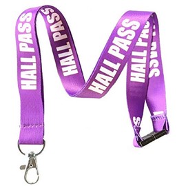 Execucat Hall Pass Break Away Lanyard Keychain ID Badge Holder (Purple)