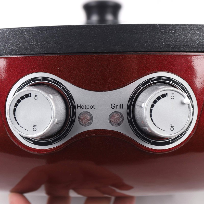 SNKOURIN Hot Pot with Grill,2000W 2 in 1 Electric Hot