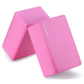 Fitvids Set of 2 High Density Premium EVA Yoga Blocks, 9"x6"x4" Each, Pair, Pink