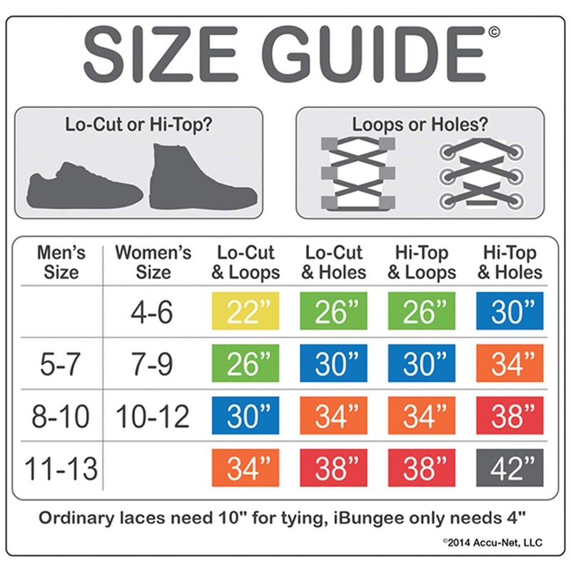 IBUNGEE LACES (cordones elásticos sin ataduras (reflectantes), blanco, 42 pulgadas)