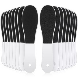Lothee 15 Pack Foot File Foot Callus Remover Double Sided Professional Sandpaper Pedicure Tool Feet Scrubber Sander Feet Rasp for Dead Skin Cracked Heel Women Manicure Beauty Spa, 100/180 Grit, White