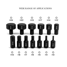 14pcs 1/2 inch Hex Bit Socket Set, Hexagonal Socket Wrench Tool