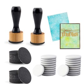 BAOFALI 64Pcs/Set Ink Paints Blending Tool Mini Sanding Disks Round Foam Refills for Scrapbooking to Work on cardstock, Control of Ink Placement, Ink Blending Tool with Spare Pads for Rubber Stamping