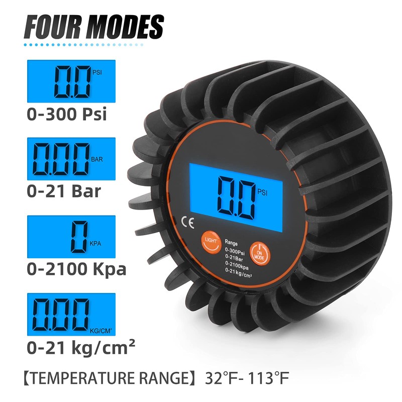 MEANLIN MEASURE 0-300psi Pressure Gauge with 1/8'' NPT Back Connector