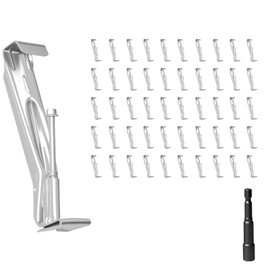 5 Inch Heavy-Duty Gutter Hangers, Rain Gutter Hangers with a Pre Inserted Rust Resistant Screw, Stainless Steel Supports - Rustproof, Easy Installation for 5” K-Style & Half-Round Gutters (50)