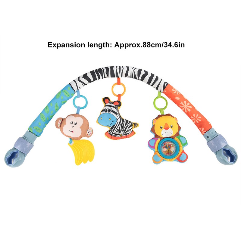 Infant Baby Stroller Car Clip Hanging Rattle Ring Bell Crib