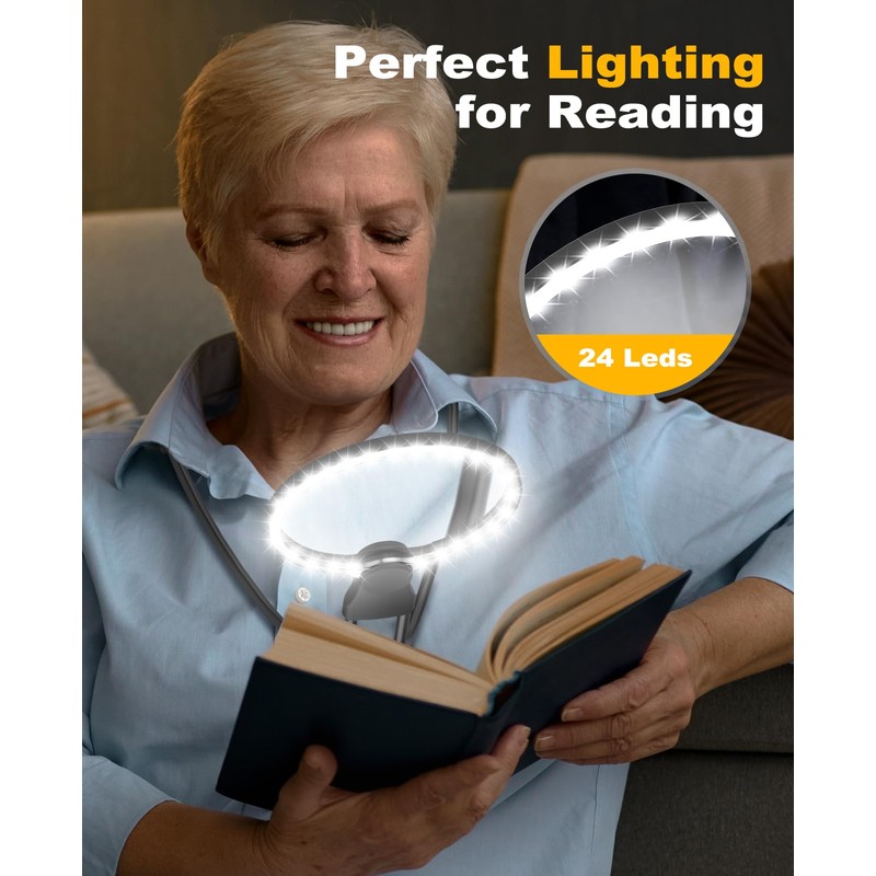 5X Hands Free Magnifying Glass with Light for Close Work,Neck
