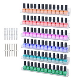 Paquete de 6 Paquetes Estantes Organizadores para Esmalte para Uñas Soporte Transparente Flotante Pared Exhibición Acrílico Organización Belleza