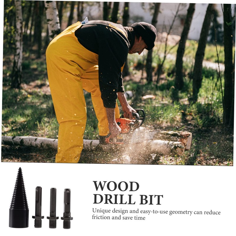 Mipcase 1 Set Firewood Drill Bit Wood Splitter Tool Set