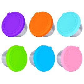 UPTRUST Salad Dressing Containers To Go, 6x2.4oz Dressing Containers for Lunch Box, Stainless Steel Condiment Containers with Lids, Rainbow Color Reusable Small Dipping Sauce Cups Set