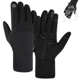 Celiodd Men's Winter Gloves, Cycling Gloves, Men's Winter Thermal Gloves, Waterproof, Windproof, Touch Screen, Suitable for Outdoor Work, Riding and Skiing (L)