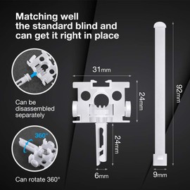 20 Piezas de Soporte Vertical para reparación de persianas Verticales con Tallo, Kit de reparación de persianas Blancas