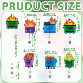 Fulmoon 6 Pcs Luminous Dumpster Badge Reels for Nurse Day Gifts Retractable Accessories Glow in The Dark Badge Holder with Alligator Clip ID Holder for Nurse Doctor Office Worker