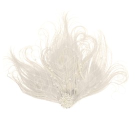 Song Qing Feather Hair Clip 1920s Flapper Fascinator Wedding Headwear Bridal Headpiece