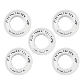 5 Pcs Plumbers Tape, PTFE Tape Pack, Teflon Plumbing Tape,PTFE Thread Seal Tape, Teflon Plumbing Tape For Prevent Leakage of Pipes, Shower Head and Sewers(with Snap On Cover in White)