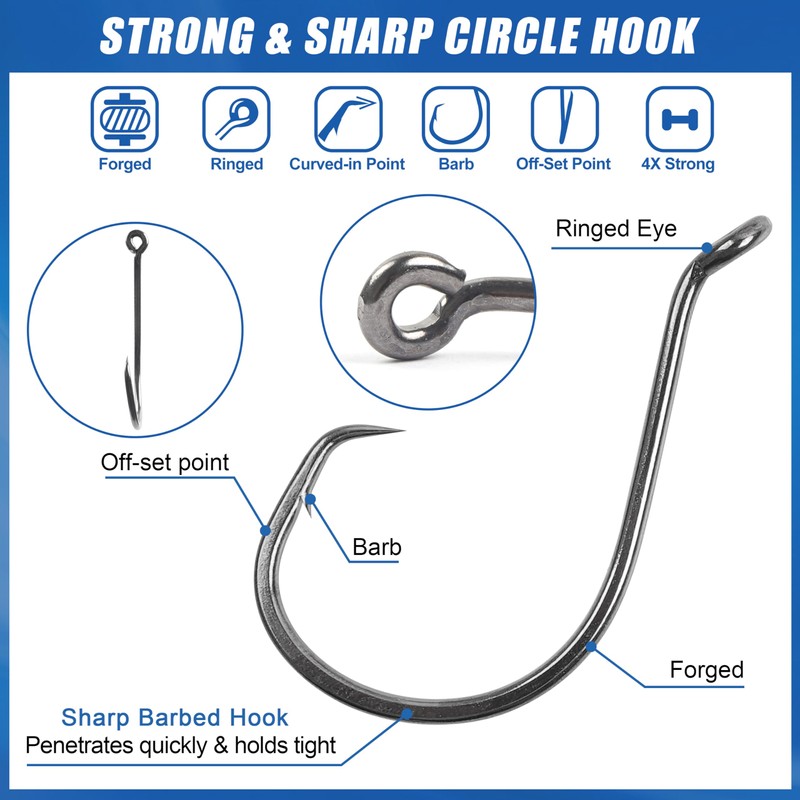 Circle Hooks Saltwater Catfish Fishing Hooks,50/100pcs Octopus Offset Sport Circle