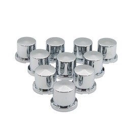 Black Hat Products Chrome Plastic Bolt and Nut Cover 1'' x 5/8 Lug Fitting Push on Small Hat Style Bolt and Nut Cover, BHP-NC-CYL01 (50)