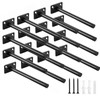 16 Pcs 6" Black Solid Steel Floating Shelf Bracket Blind